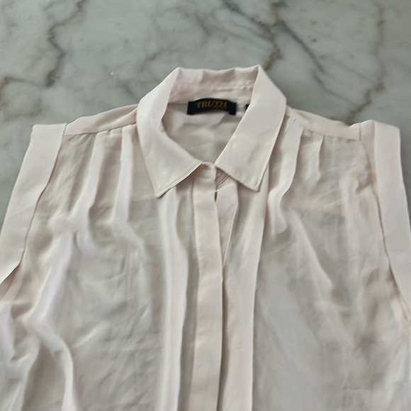 TRUTH BY REPUBLIC Sleveless Button Down Shirt Blouse Bare Pink Sz M - Picture 12 of 14